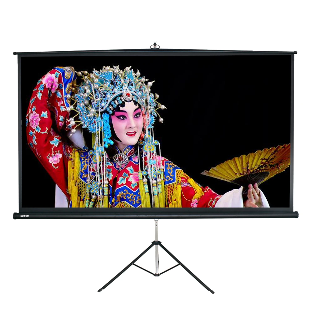 Projector Curtain FULL HD Tripod Projector Screen 120 inch 4:3 Matte Gray Fabric Fiber Glass Bracket Stand Tripod Outdoor