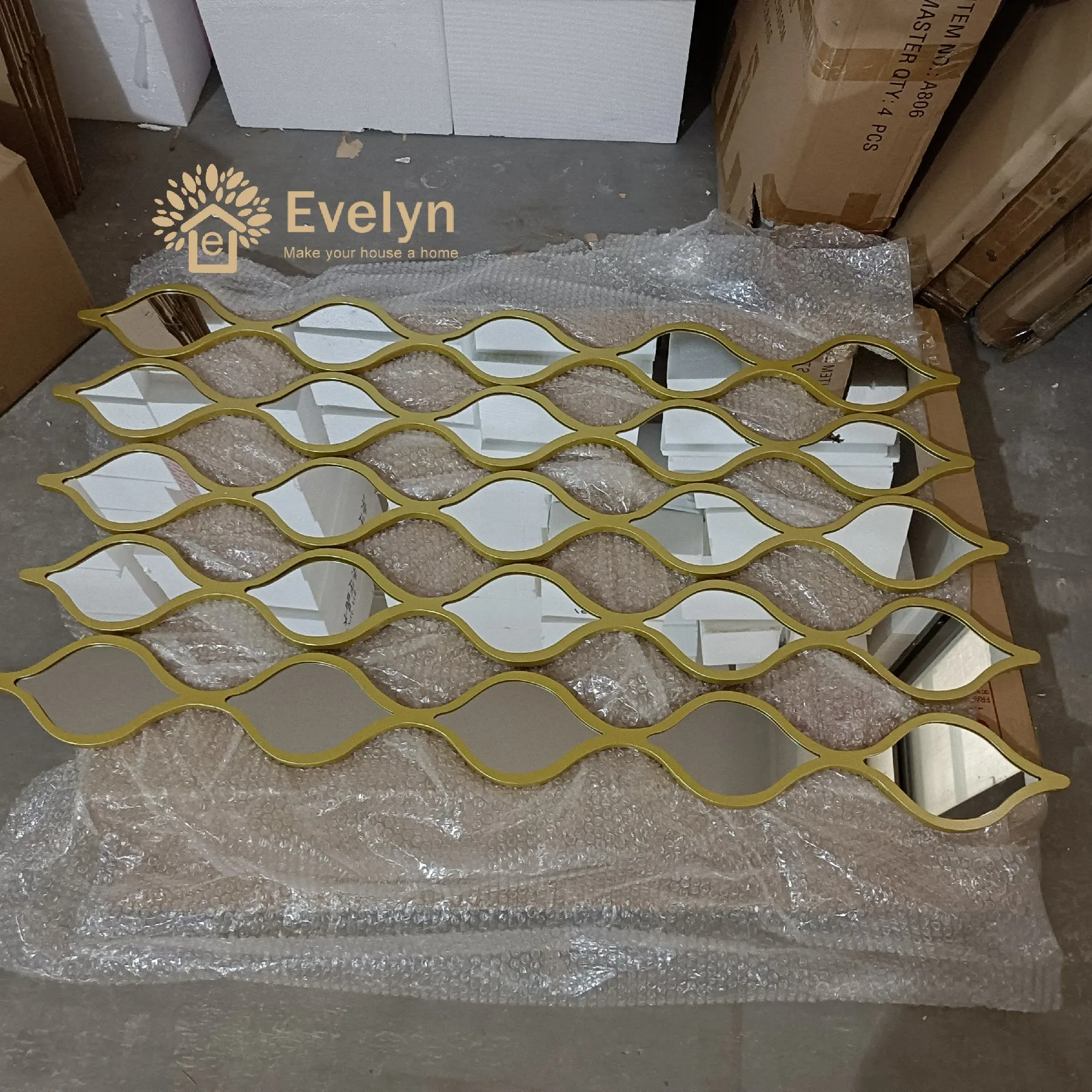 Wholesale Creative Teardrop Combinations Wrought Iron Wall Mirror Interior European Water drop Wall Hanging