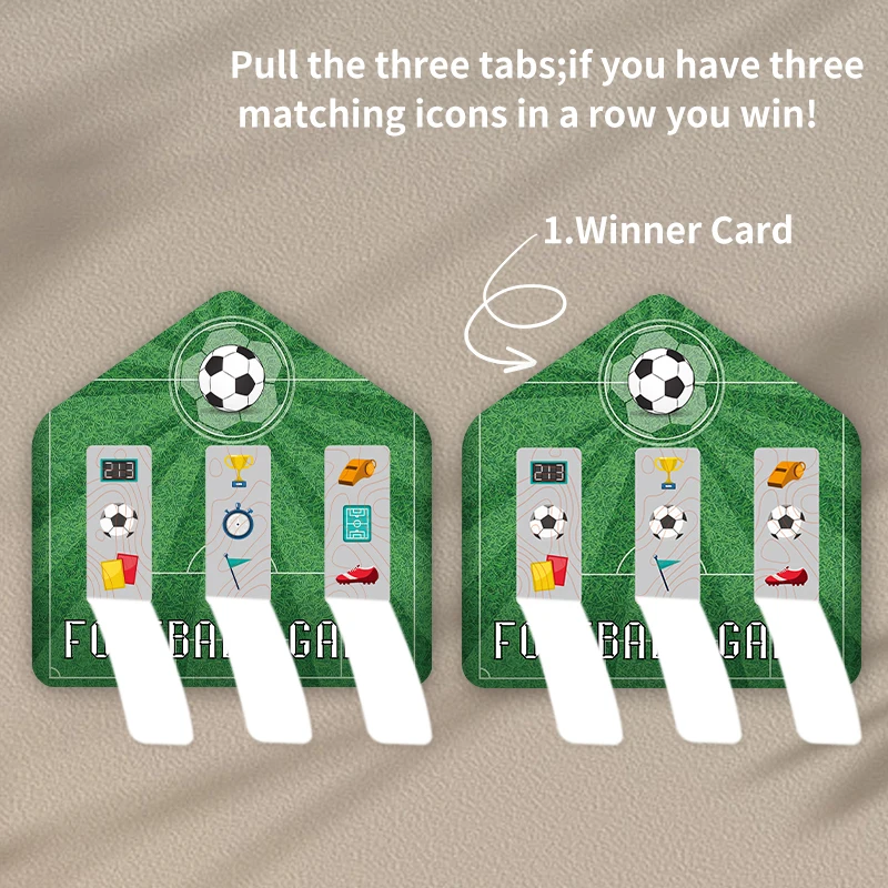 New Design Pull Tab Card Printing Football Baby Shower Party Game Card Break Open Lottery Tickets Pickle Cards