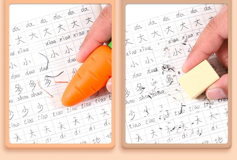 2024 new kawaii kids children cute fun Fruit Student weibo stationary and school supplies big plus rubber hair diy pencil eraser