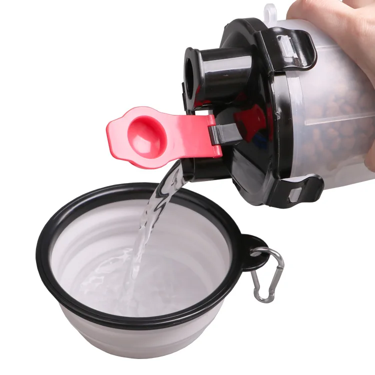Drinking Cup Food Bowl 2 In 1 Design 350ml+250g Portable Travel Outdoors Dog Cat Water Bottles Christmas Presents Set