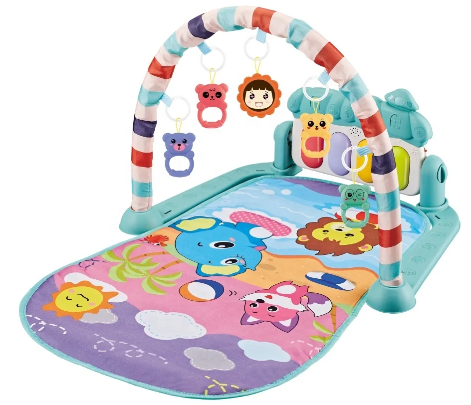 2021 new experience style baby fitness music game blanket toy piano stand baby pedal piano