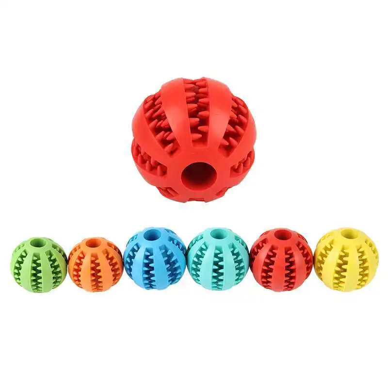 Pet Toys Training Anti-choking Leakage Food Cleaning Teeth Walking Elastic Watermelon Ball Toys Wholesale