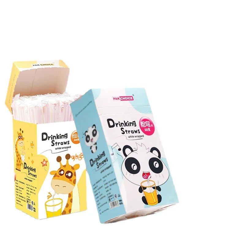Box - sub-sex straws independent packaging pregnant women and children transparent plastic thick  thin milk tea  cross-