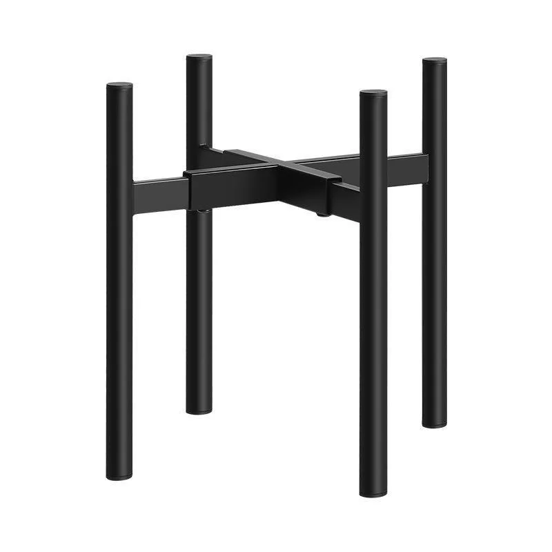 Kinno Modern Iron Art Cross Telescopic Flower Pot Stand Adjustable Metal Floor Plant Stand with Disassembly Design