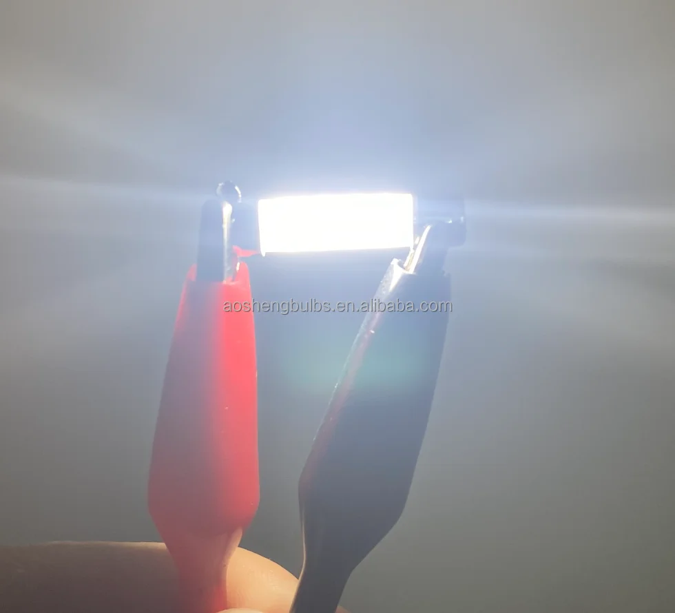 T6 LED Fuse Bulb 12V 24V LED flat head light bulb LED makeup light bulb Festoon LED lamp