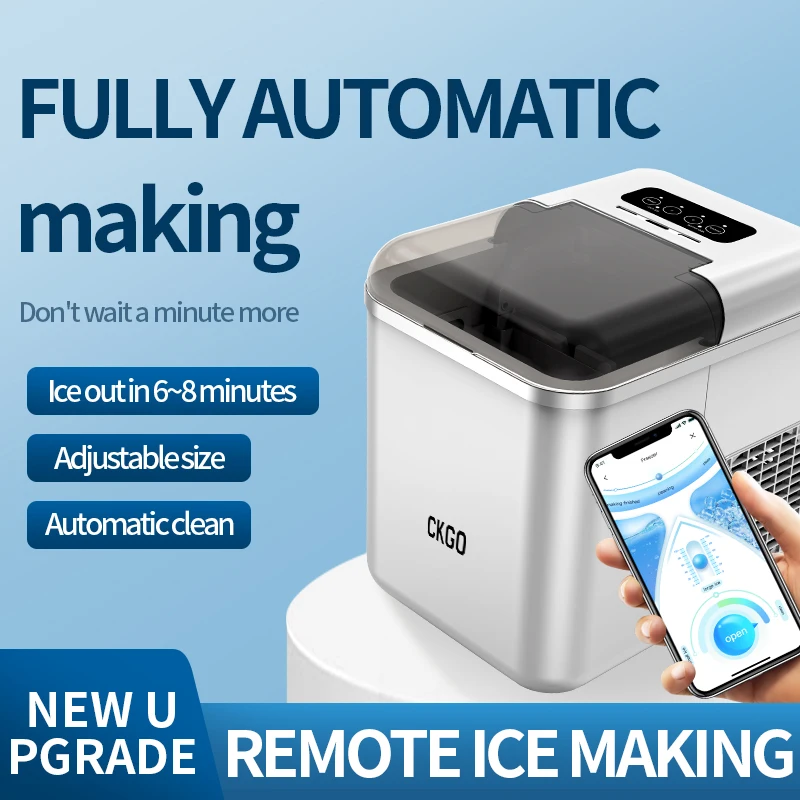 Automatic Household Mini Portable Ice Maker Machine Freestanding Automatic Liquid Freezer Ice Generator
