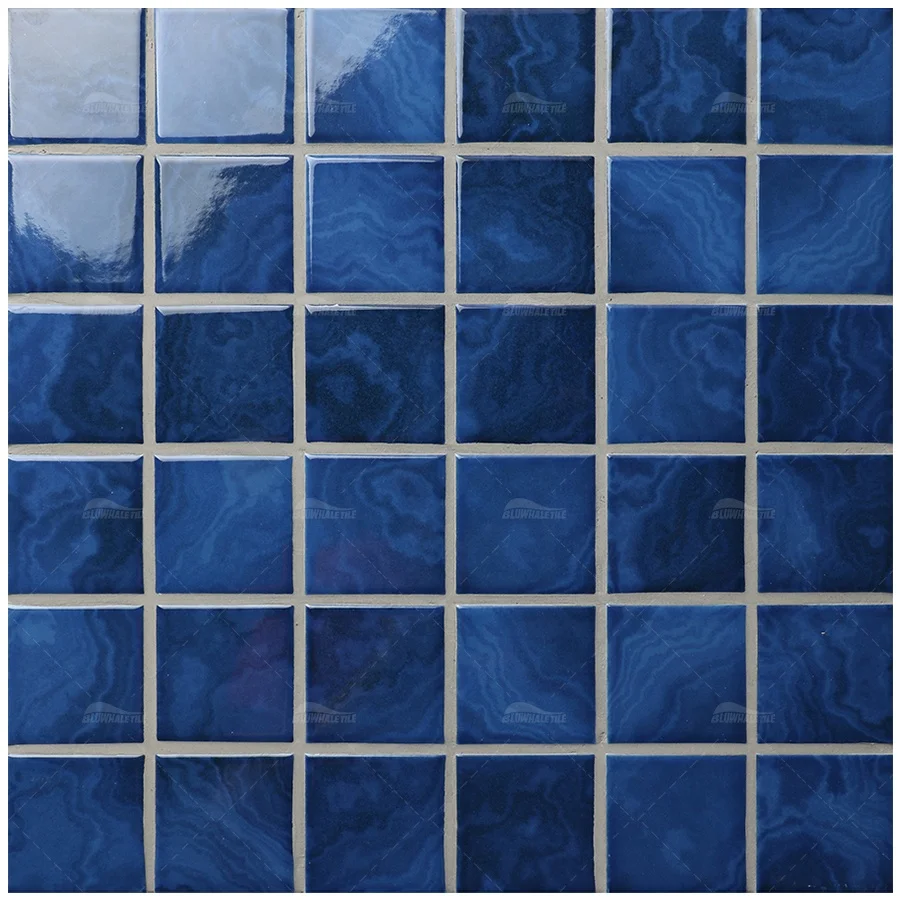 Bluwhale Foshan Factory Wholesale Pool Mosaic Price Inkjet Glossy Glazed Ceramic Swimming Pool Tile Mosaic