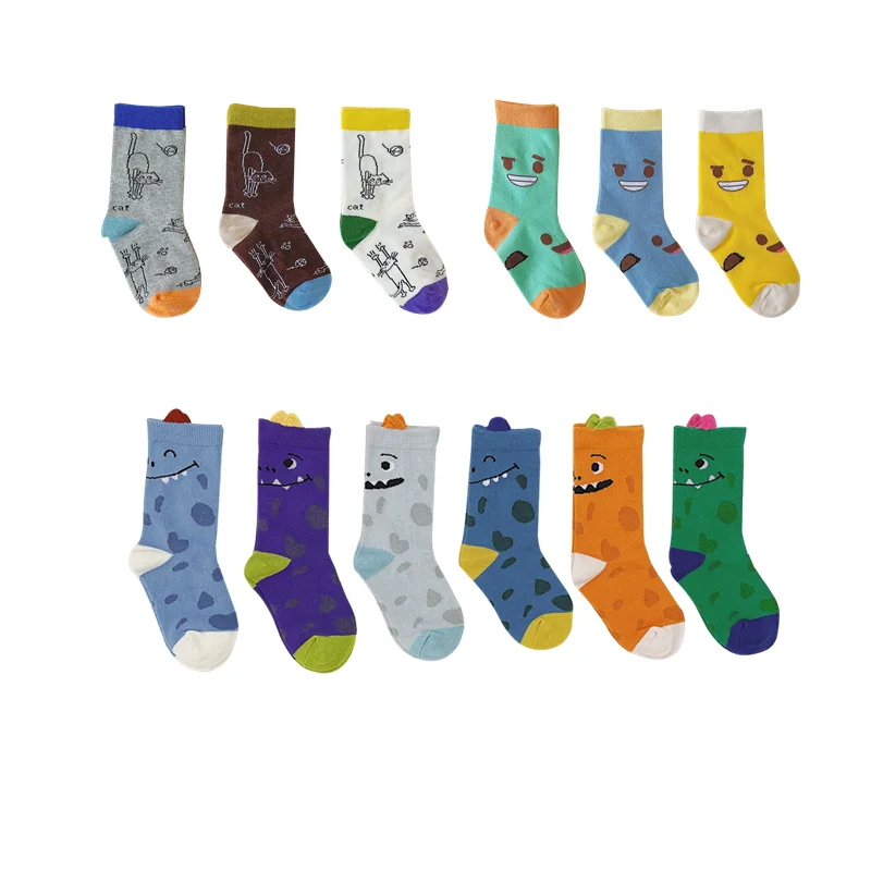 Оптовая продажа, высококачественные милые детские хлопковые носки на осень и зиму, детские носки с мультяшным рисунком, детские носки