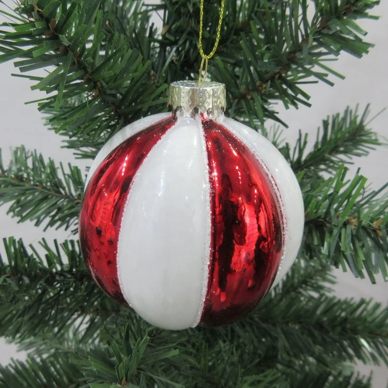 Factory Wholesale 8cm painted Glass Ornament Ball for Christmas Tree