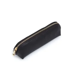 Black PU Leather Black Brush/Pencil Pouch