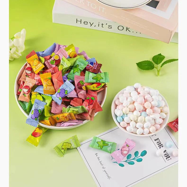 Sugar-Free fruit Mints Tablets Candy Hot Selling Multiple Flavors Wholesale Individually Wrapped Vitamin C Bulk Mints Candy