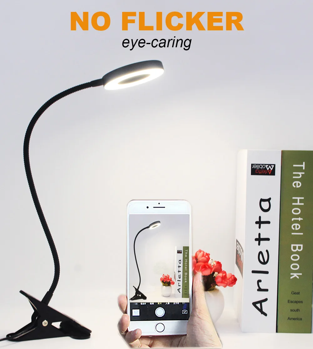 Spot led clamp lamp usb bedside dormitory student book table universal hose Amazon table lamp manufacturer