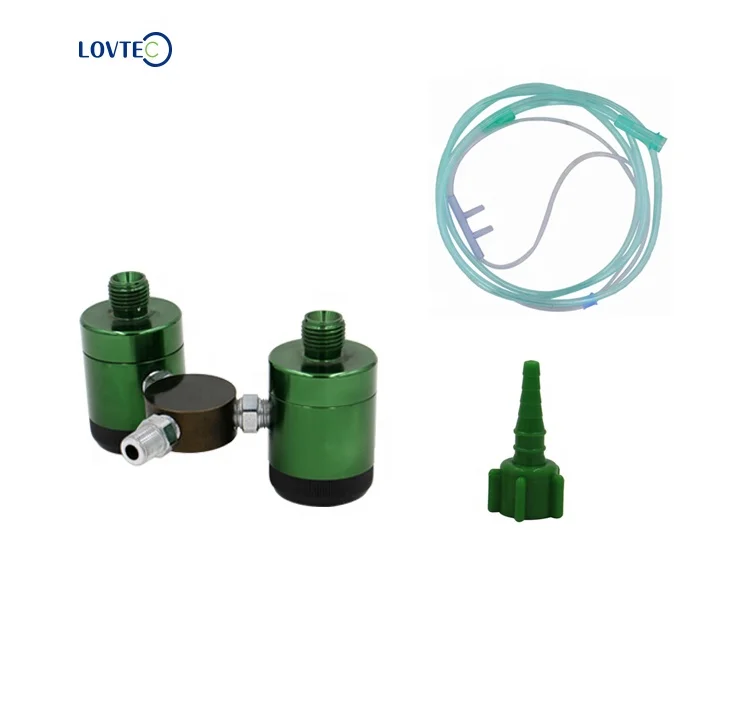 Lovtec Hot Selling hospital use click style medical oxygen  flowmeter Oxygen Thermal Gas Flow Meter with humidifier