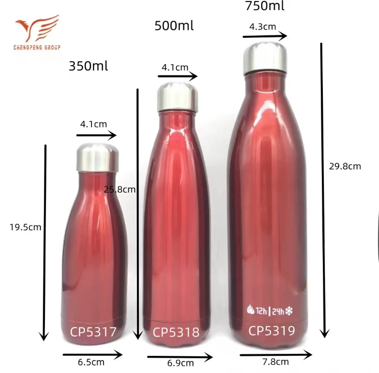 Candy Color Series OEM 500ml Double Stainless Steel Vacuum Sport Leak-Proof Bottle Cola Shape Water Bottle