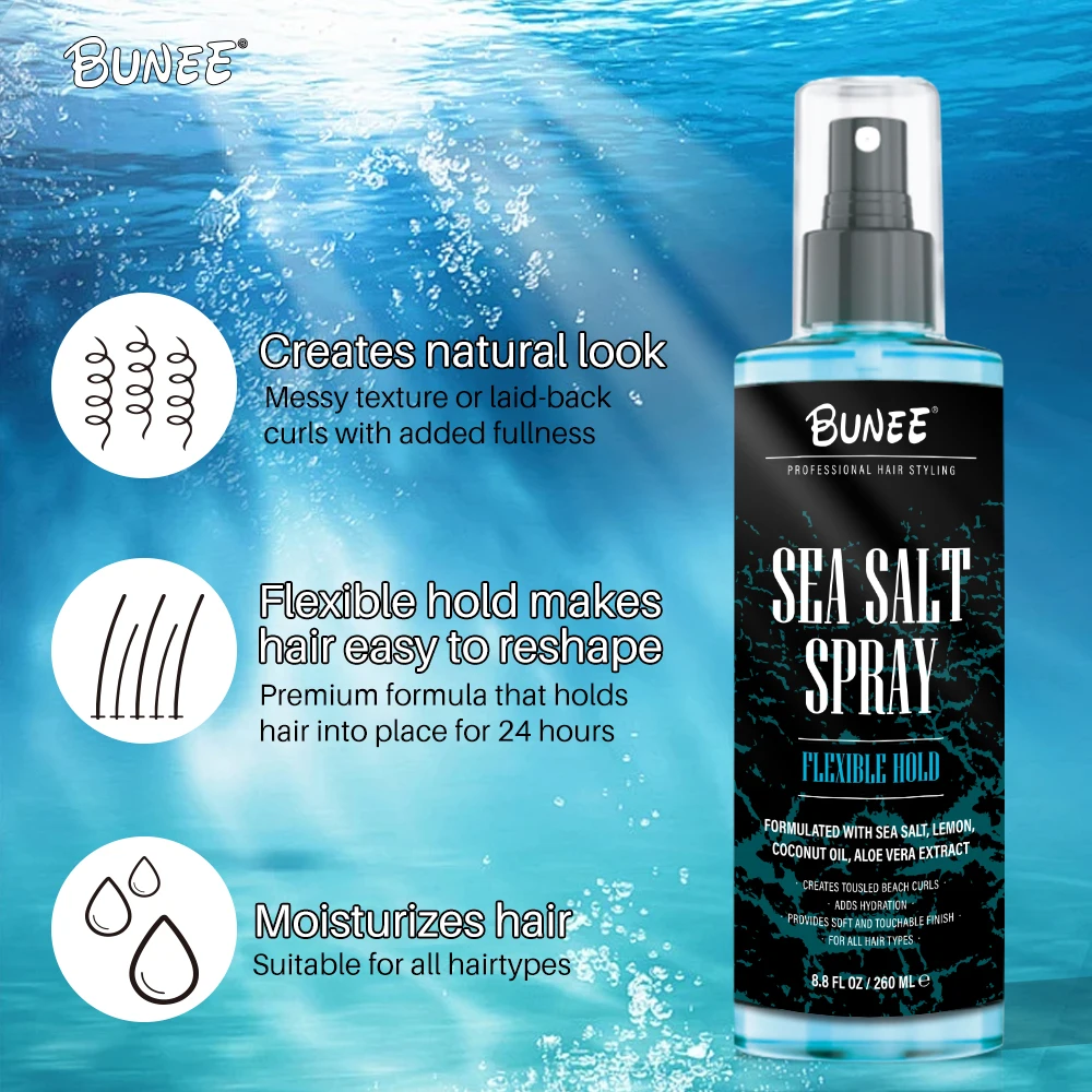 Private Label Sea Salt Hair Spray Men Wholesale Organic Beach Sea Salt Texturizing Volumizing Spray For Daily Styling