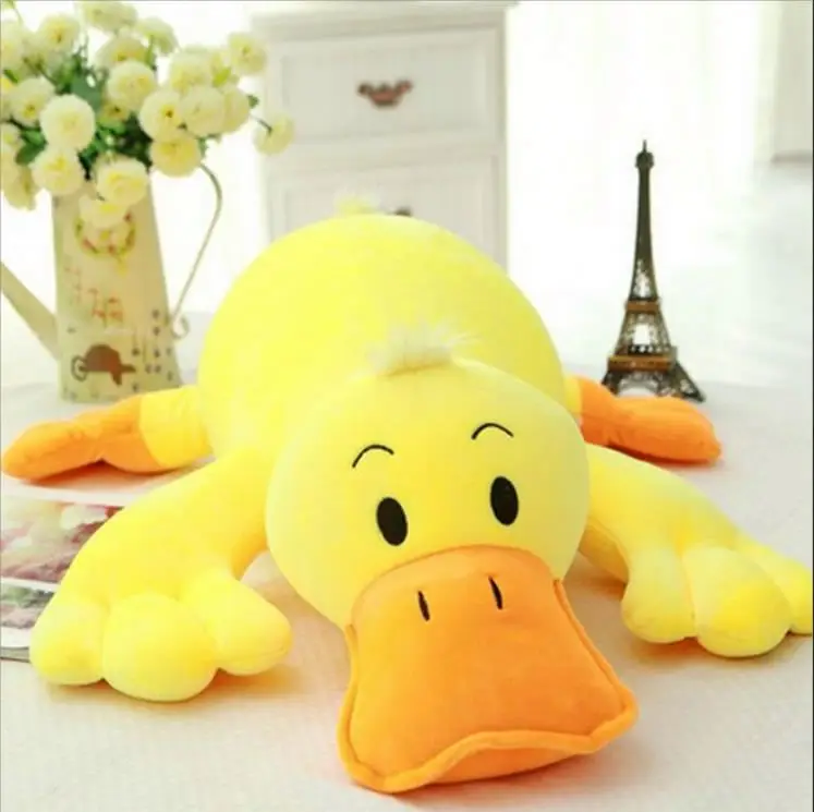 Direct Sale Price Cute plush cartoon fashion yellow duck car pillows super soft duck plush pillow