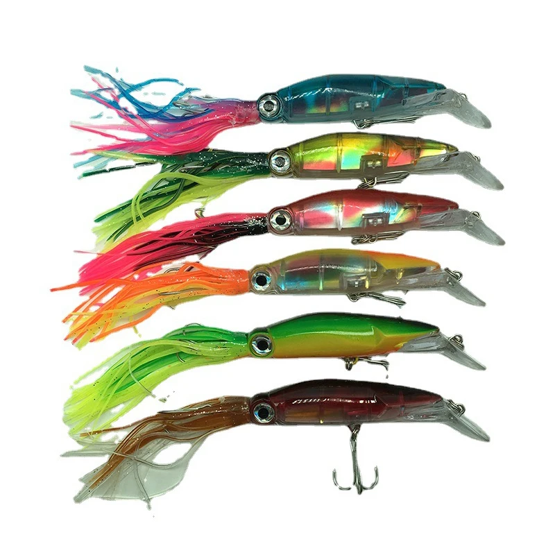 Dropshipping High Quality  Multicolored Lead Blocks Squid Hook Fishing Tackle Kit Attractive Squid Hook Fishing Tackle Kit