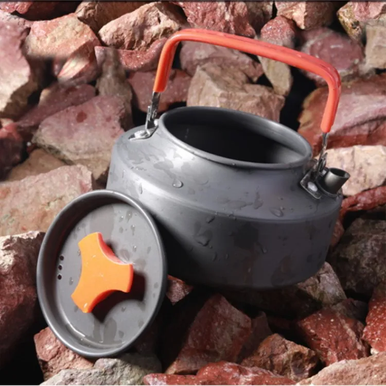 Aluminum Folding Camping Kettle Tea Pot Camping Tableware 1.1L Coffee Pot Outdoor Lightweight Portable Survival Tools