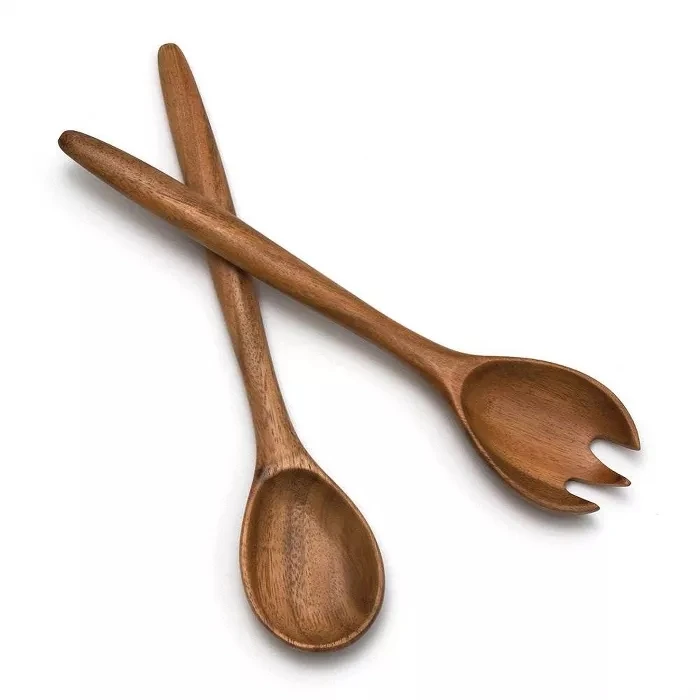 
12 inch hands pakkawood spurtle set wood cooking salad stirring tools wooden salad servers 