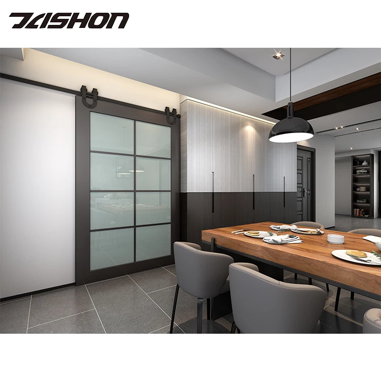 6.6Ft U Shape Double Wheel Load Shower Gold Full Set Barn Doors Hardware