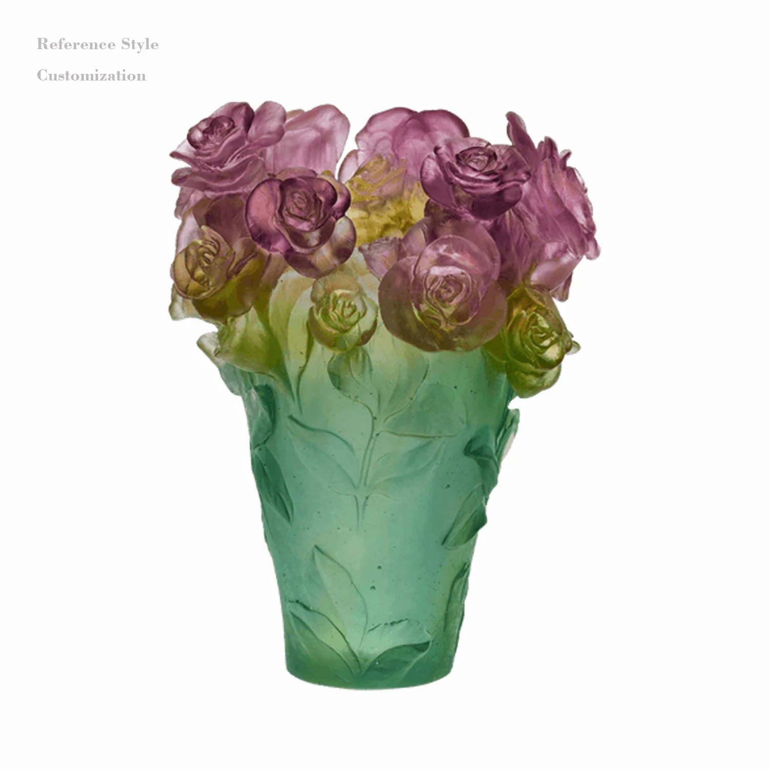 Luxury colorful big size crystal rose fruit bowl plate for home decoration wedding