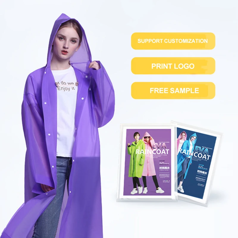 Wholesale Customized Eco-Friendly Material Eva Rain Ponchos Waterproof Raincoat Reusable Raincoats