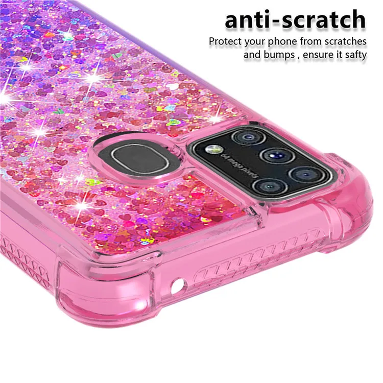 Girl Gradient Color Glitter Case For Samsung Galaxy M31 Liquid Quicksand Back Cover Bag