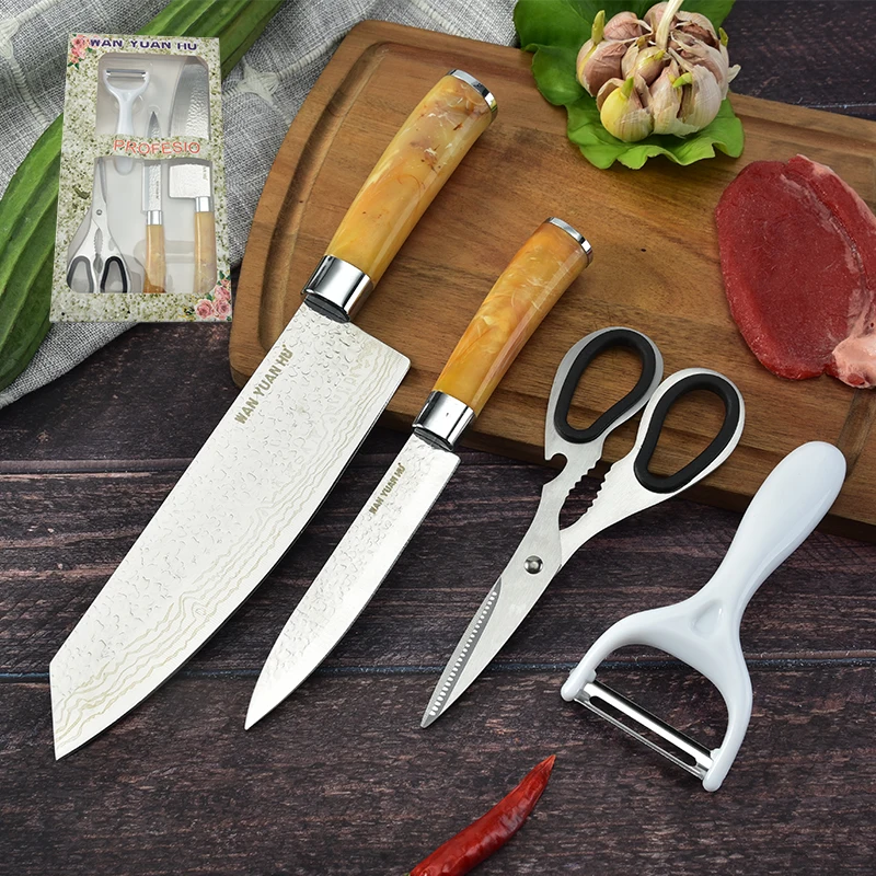 Cheap Hot Sale Top Quality Wholesale Kitchen Set Knife 4-Piece Kitchen Knives With Scissor And Peeler