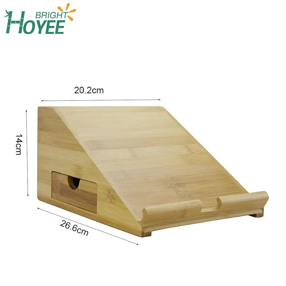 Портативный настольный офисный бамбуковый Настольный органайзер, держатель для ручек и книг с выдвижным ящиком