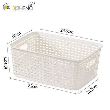 Storage Basket With Bamboo Lid Plastic Storage Containers high quality Stackable Storage Bins Organizer Baskets
