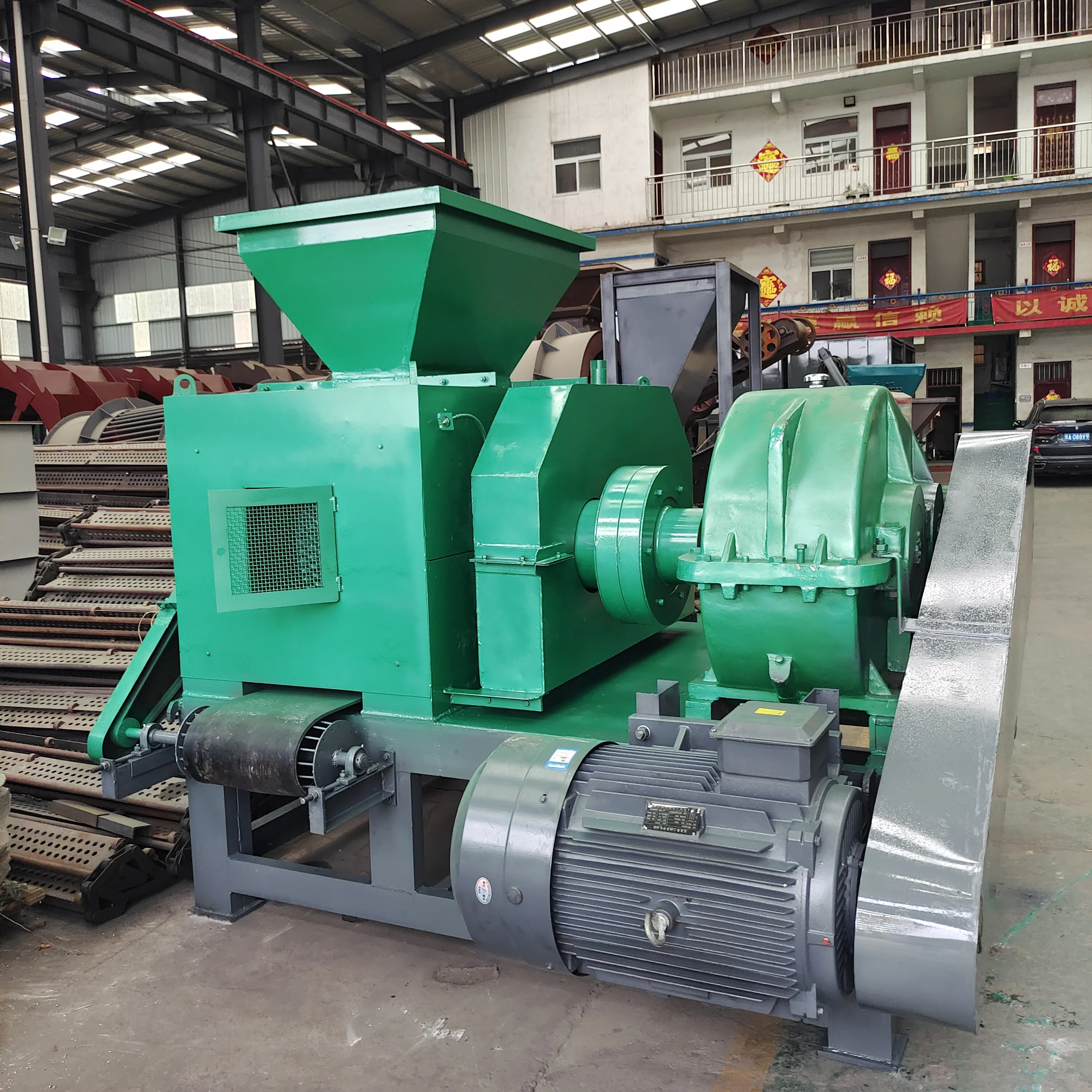 Roller Ball Press Pillow Shape Charcoal Briquette Machine Mineral Charcoal Coal Powder Briquetting Machine