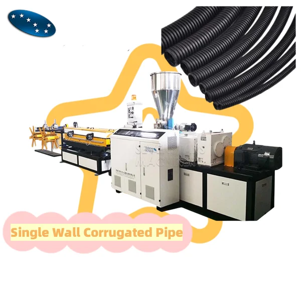 Seveenstars High Quality PVC PP PE Corrugated Pipe Making Machine Electrical Conduit Pipe Machine