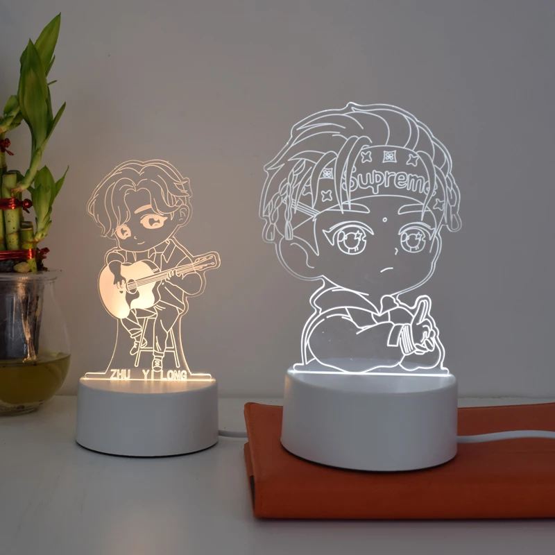 Customized design Creative High Transparent acrylic board 3d led night lamp