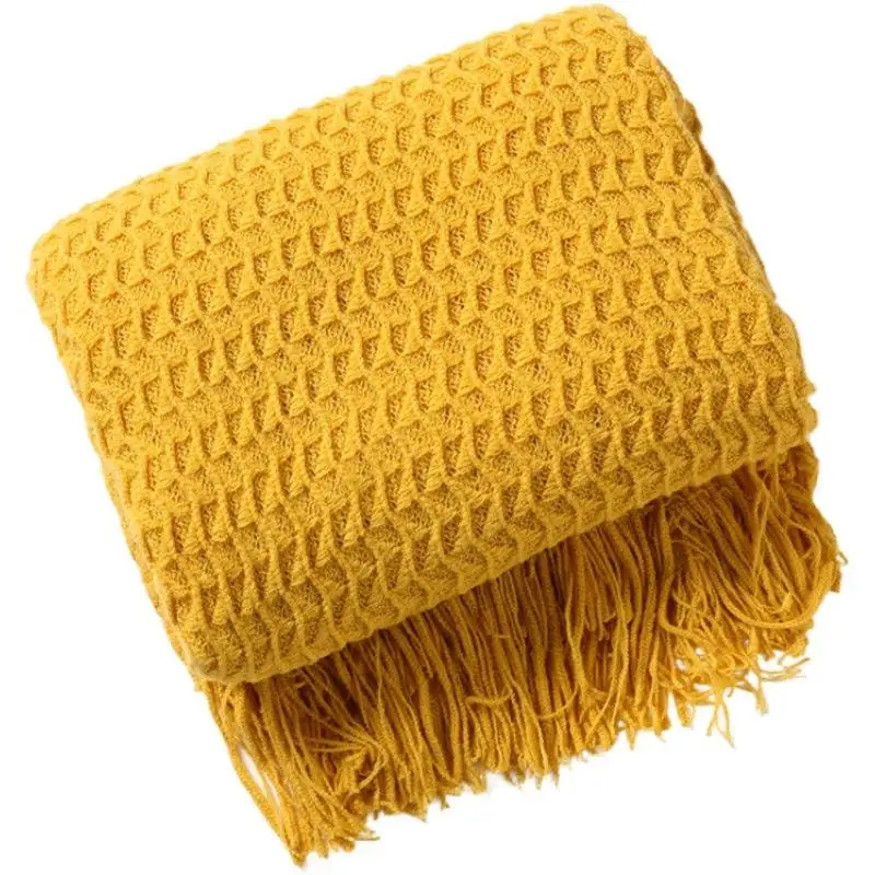 INNERMOR Handmade Cotton Woven Decorative Throw Blanket Plain Cover India White Travel Decor Technics Style Sets