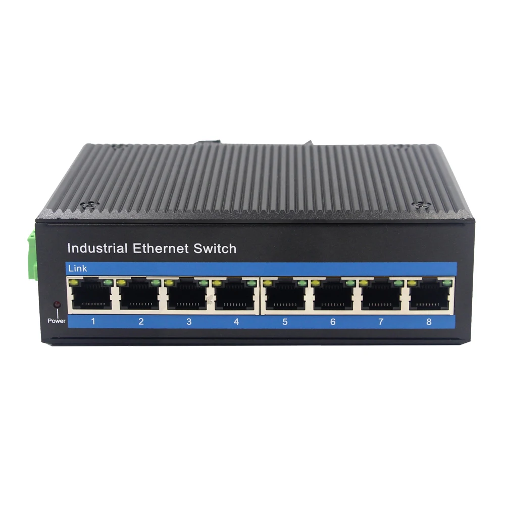Промышленный 8-портовый 10/100/1000 Мбит/с коммутатор Ethernet NF508G модель RJ45 сетевой Din-рейка без адаптера питания