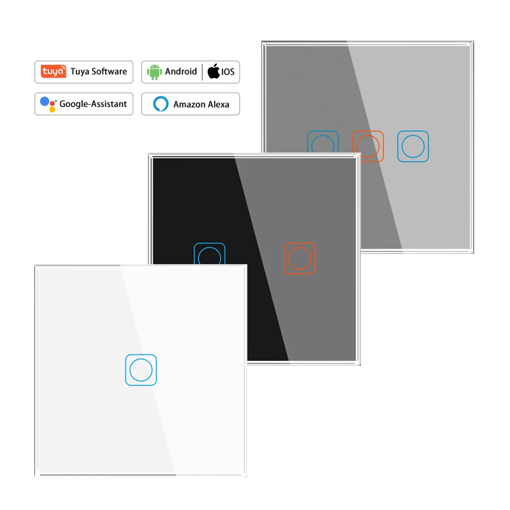 Sran For Smart Home System 1/2/3gang Switch No Neutral Work With Tuya Or Ewelink Wifi With Relay Switches