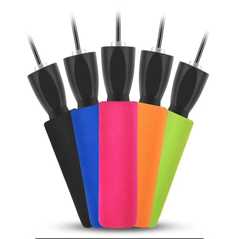 Wholesale adjustable Fitness non slip colourful Handle PVC Coated durable Steel Wire Speed Skipping Rope Jump Rope