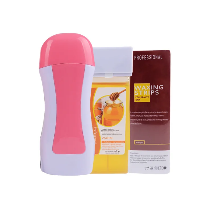 Pink 100 G Depilatory Roller warm Wax Heater/depilatory Roll On Wax warmer hand held single roller wax machine