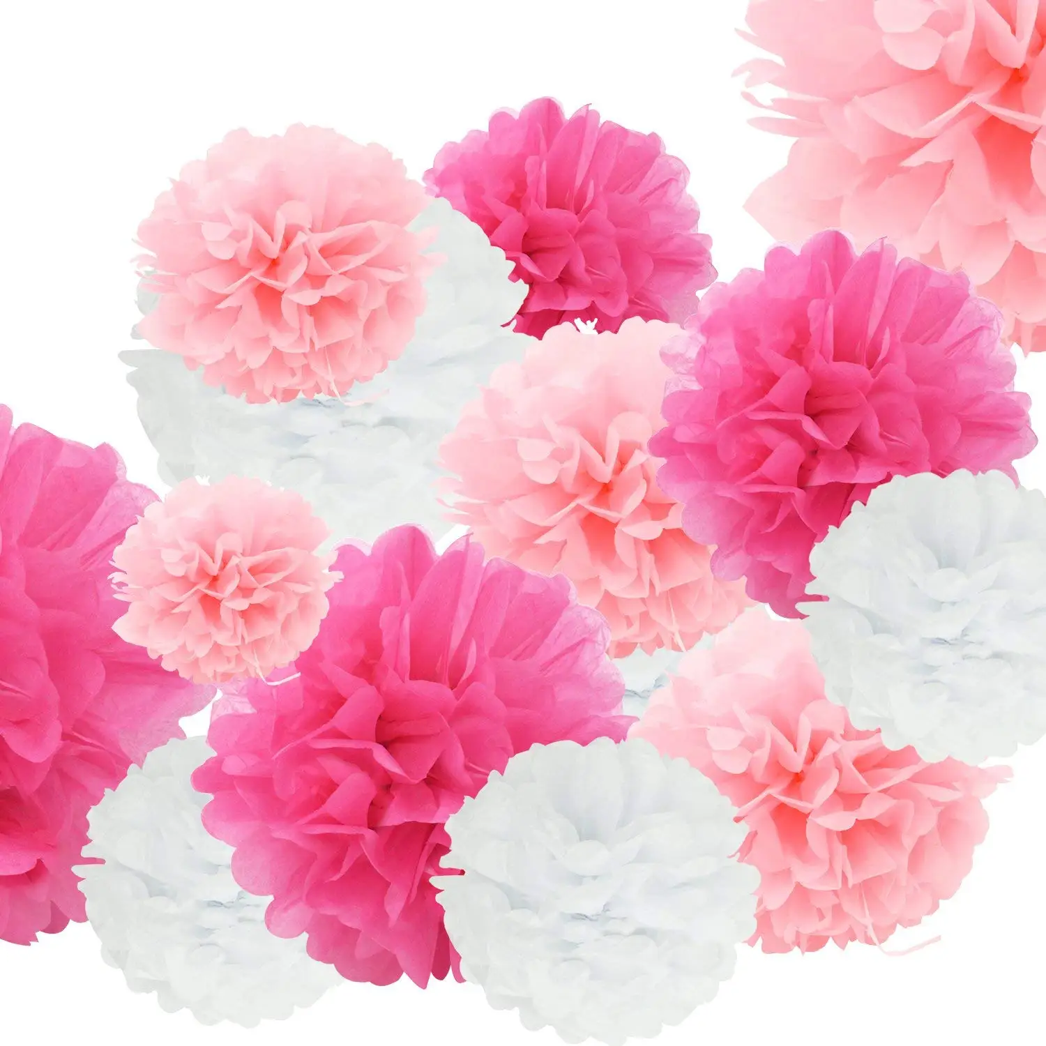 Wholesale Colorful and Various Sizes DIY Craft Hanging Tissue Paper Pom Poms Flower Balls Decoration