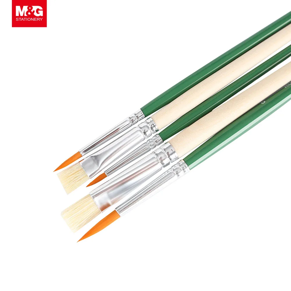 M&G 2Pcs/3Pcs/5Pcs Set Water Color Brush Gouache Artist Wood Paint Brush