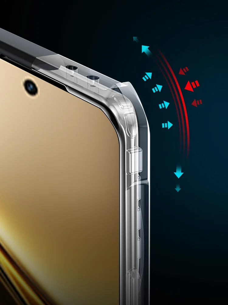 High Quality 4 Corner Anti Fall Black TPU Bumper Clear Acrylic Hard Transparent Back Cover Phone Case For Vivo X200 Pro