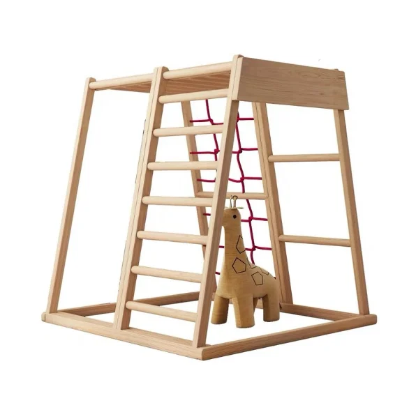 
kids indoor furniture multi-purpose toy , swing wood slide and climbing rack 