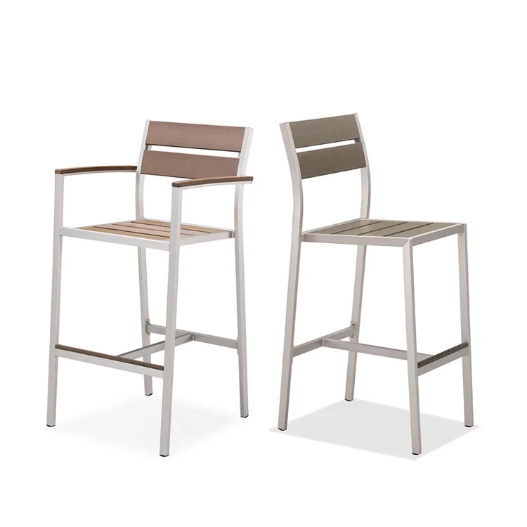 Подлокотник, дизайнерская барная мебель, металлические алюминиевые наружные барные стулья с столом