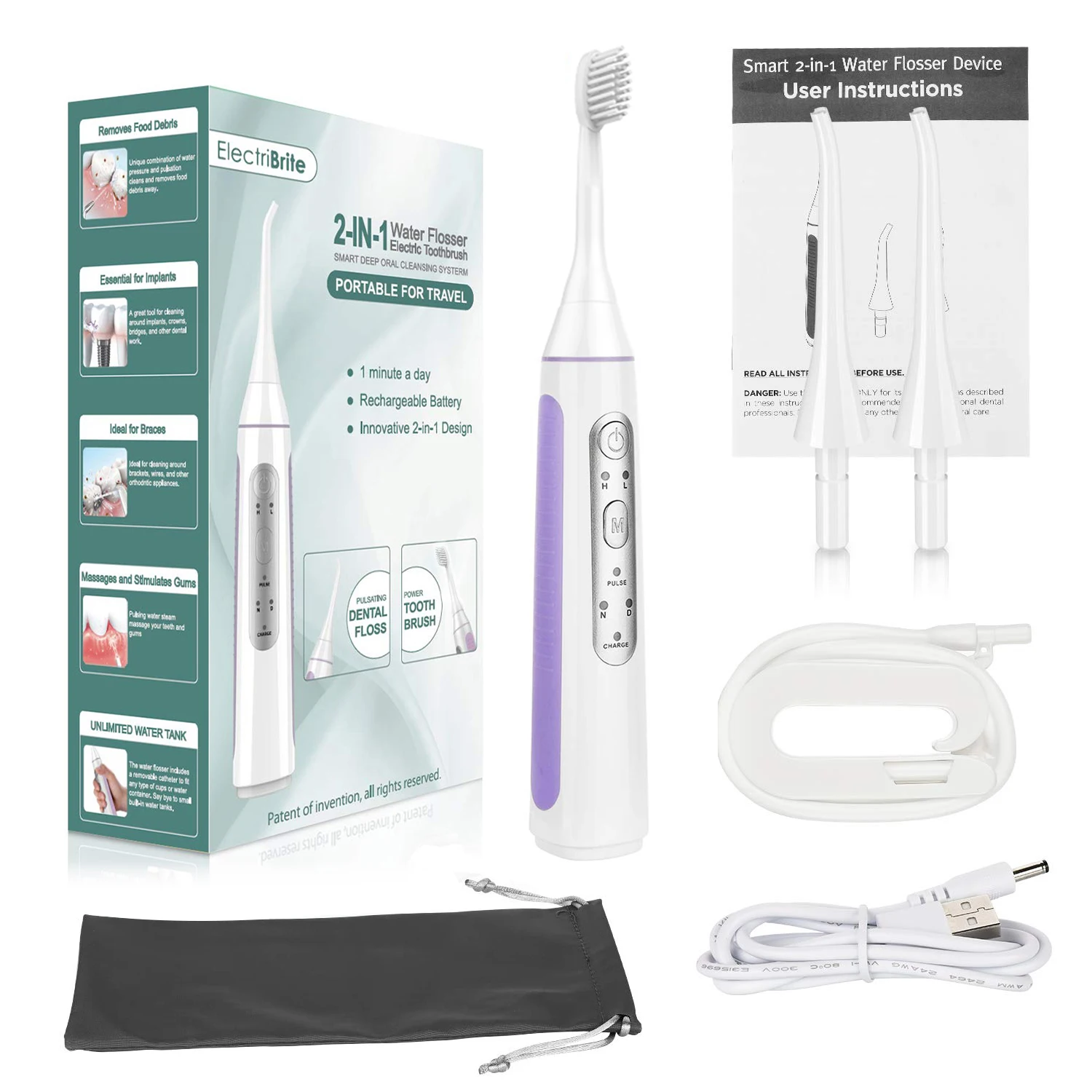 Hot Products Portable Ipx7 White Cordless Teeth Cleaning Water Flosser Dental Oral Irrigator For Traveling