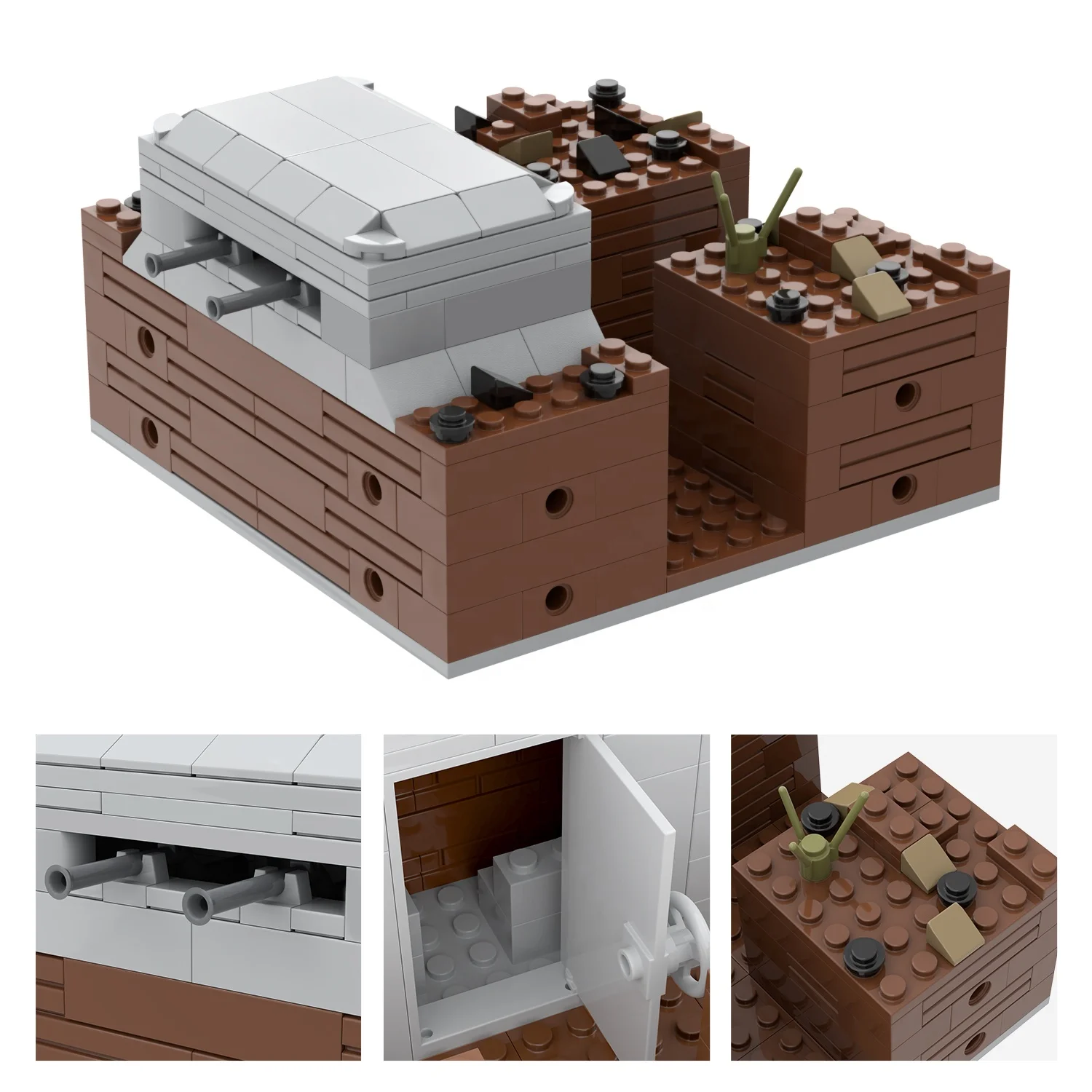Building Blocks MOC5064 Military Battlefield Arsenal Medical Center Blockhouse Hidden Scene Models Assembly Bricks Toys For Kids