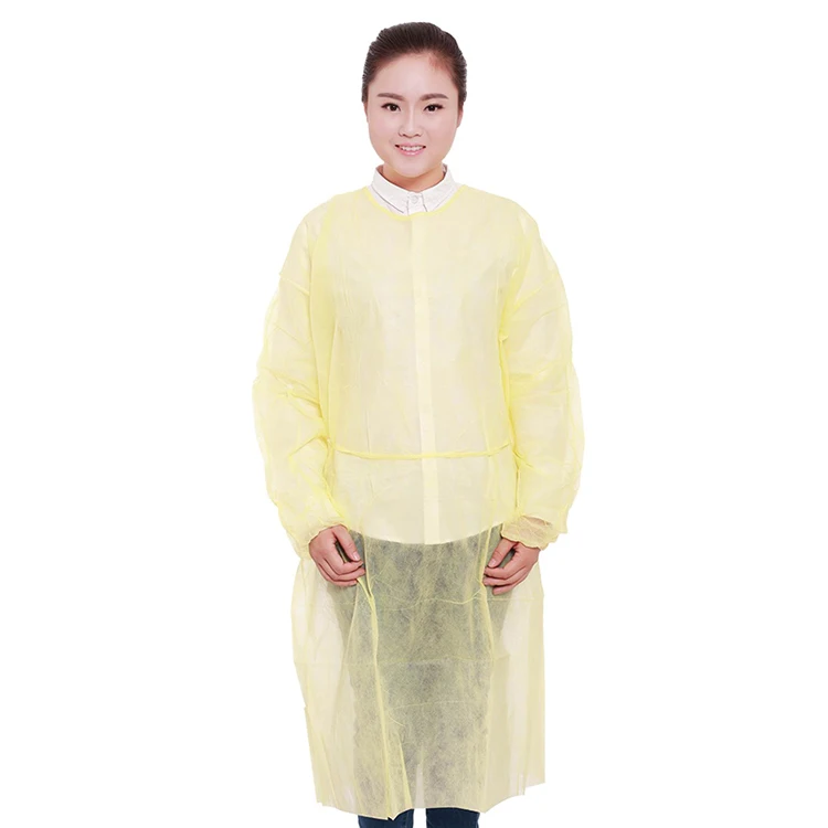 
Medical isolation gown disposable PP PE coated protective clothing surgical gown 