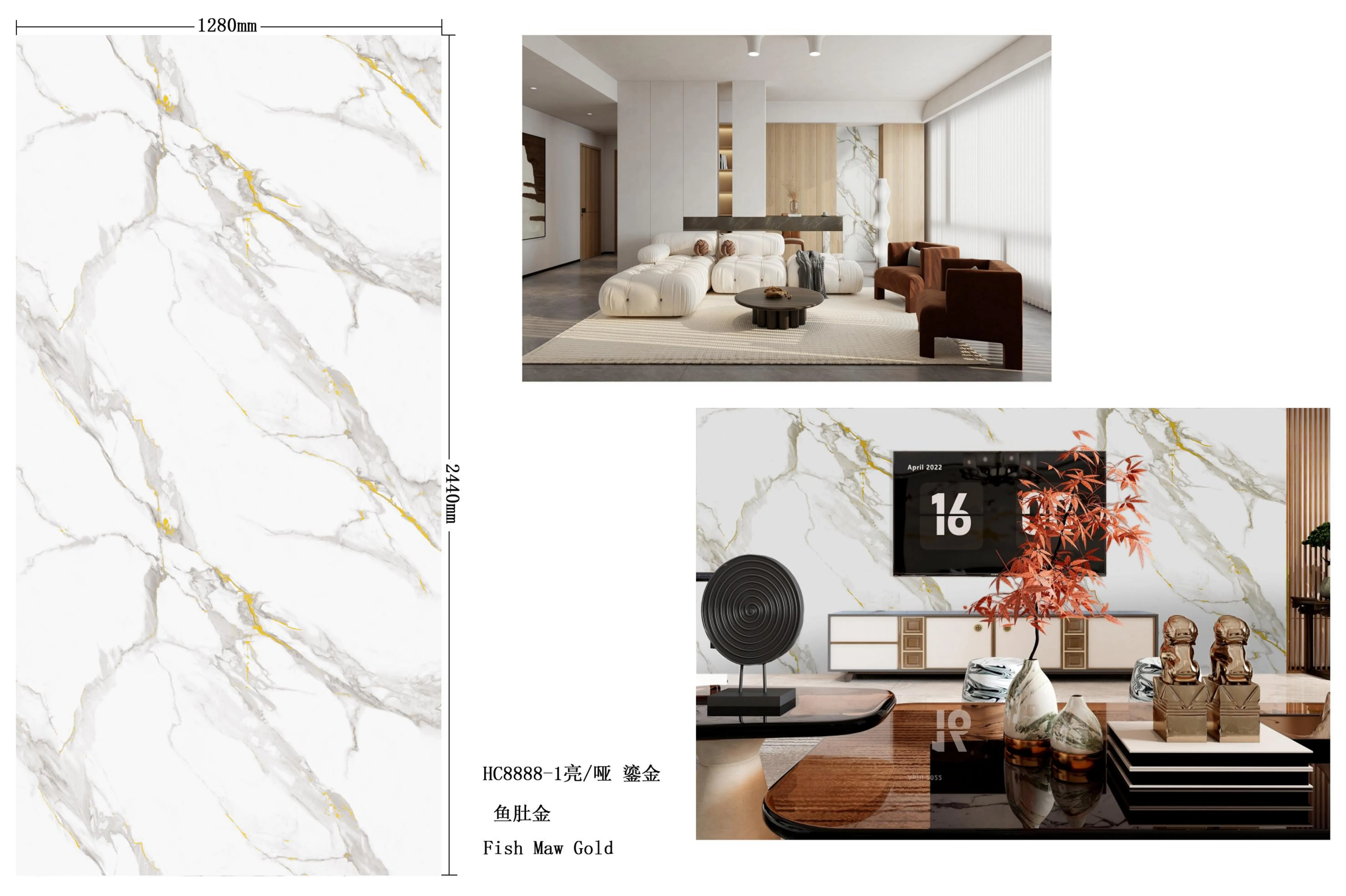 Hot Selling Good Price Marble Flexible Wall Cladding for indoor wall home building decoration High Glossy WPC Panel