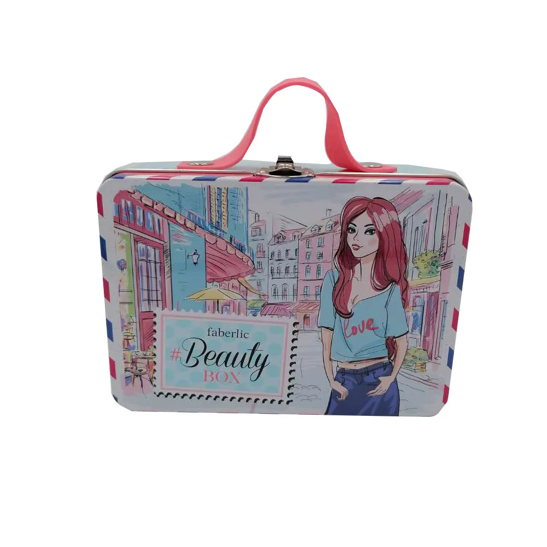 Popular rectangular Lunch tin box with handle