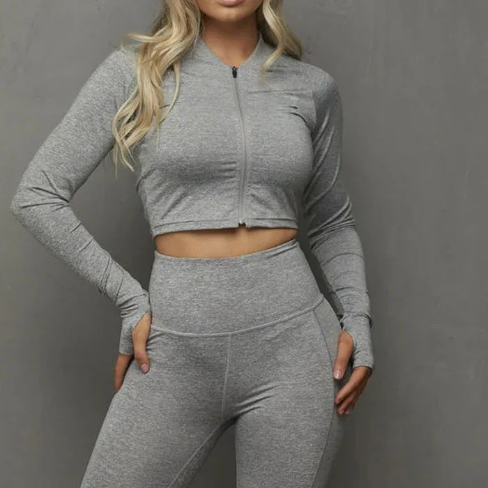 
New Design Women Fashion High Quality Tracksuit Sets Plain Two Piece Sports Sweatsuit 